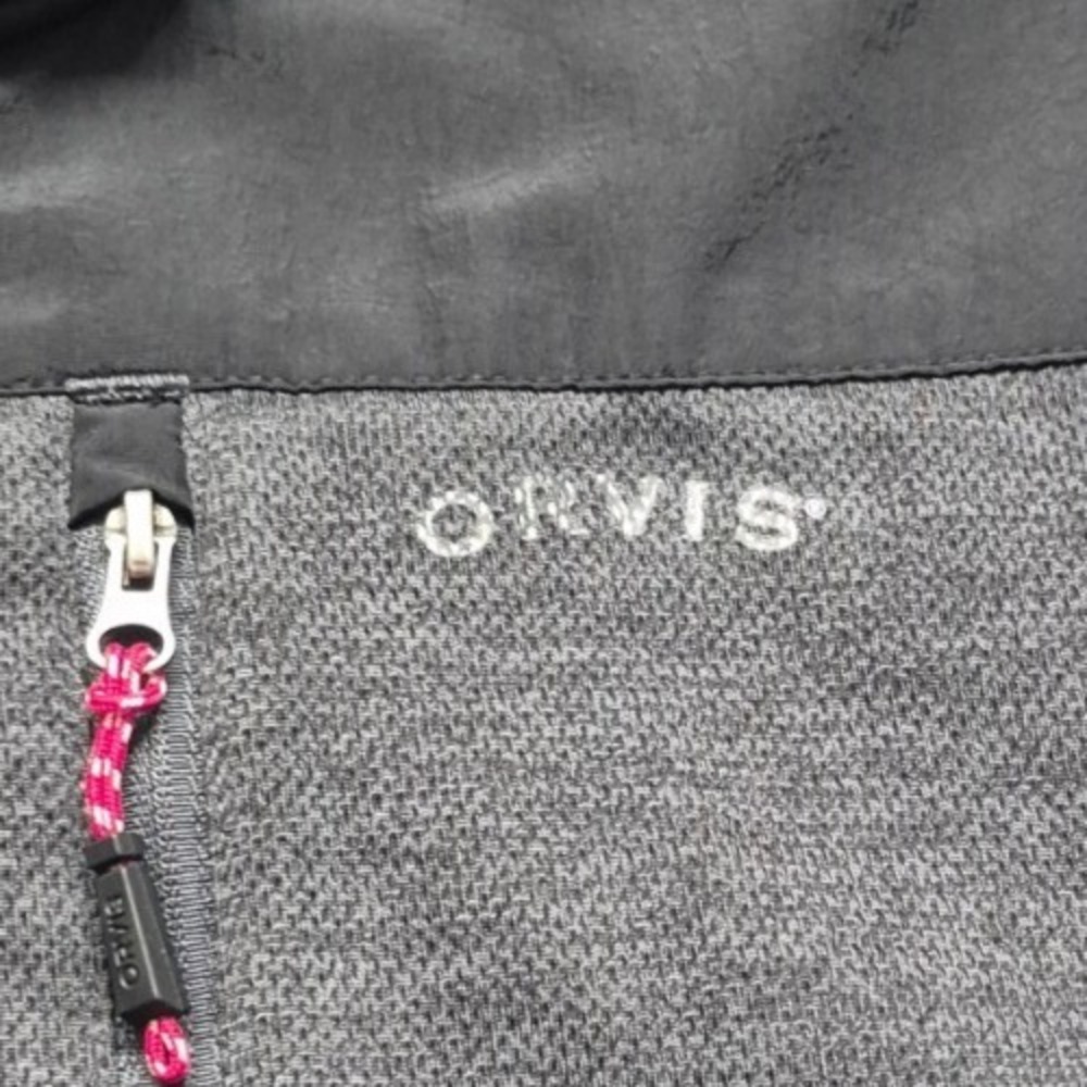 Orvis men's gray black bonded mesh fleece full zip jacket XL pockets outdoor - Picture 5 of 14